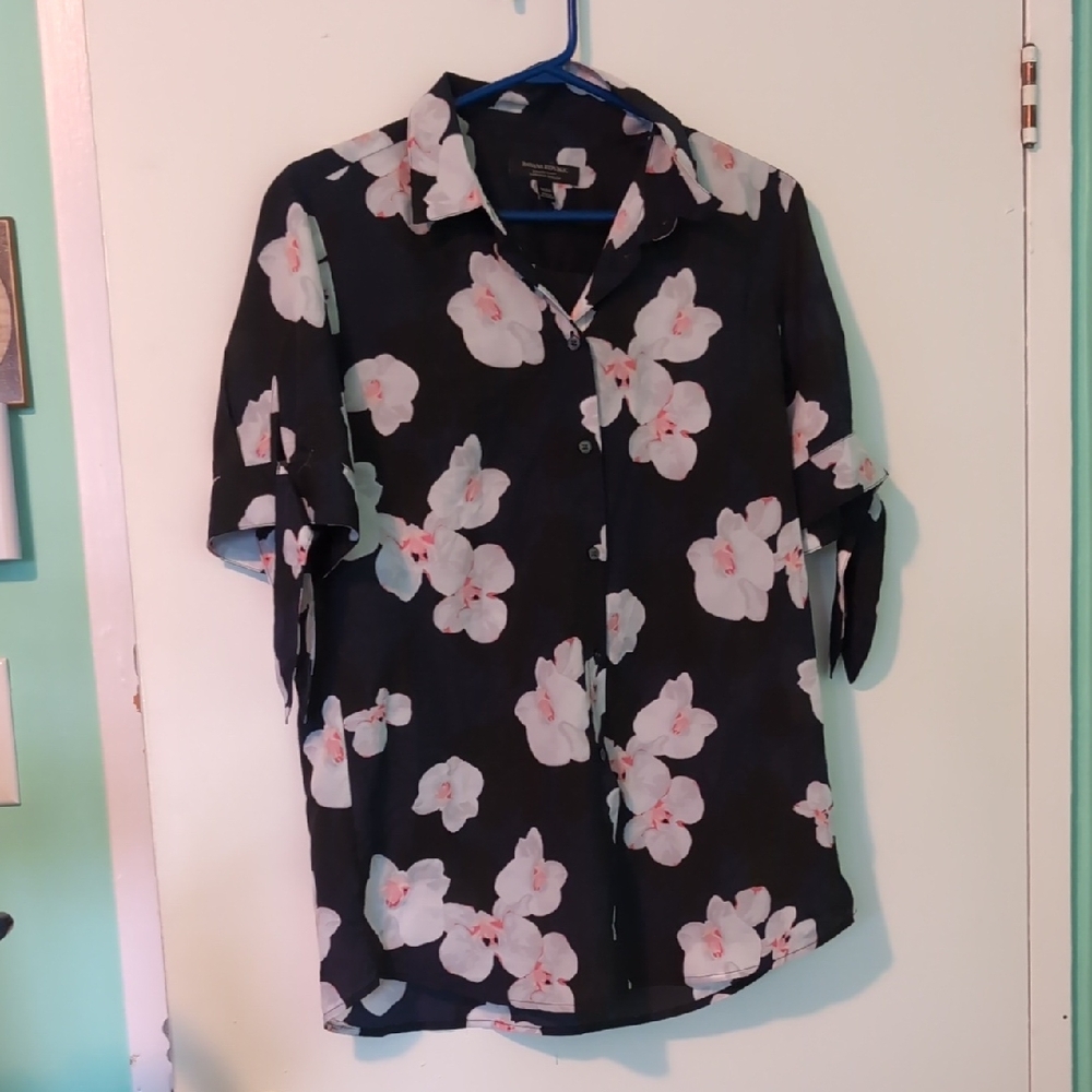 Banana Republic Dillon Shirt Floral Sheer Top